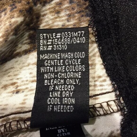 AB Studio Sleeveless Abstract Dress Brown & Black Polyester/Spandex Size 10 - Picture 6 of 6